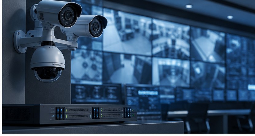 CCTV surveillance camera background